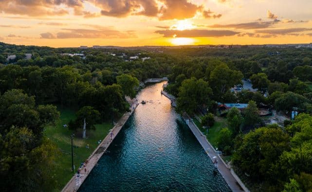 Austin community park or Barton Springs Pool
